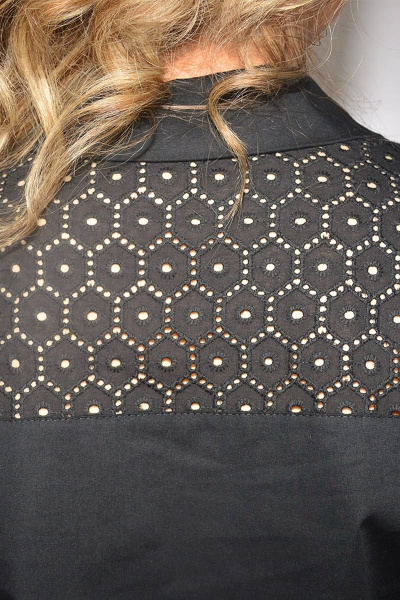 Демисезонная блуза из кружевного текстиля с накладным карманом Needle 449/1 - фото 5