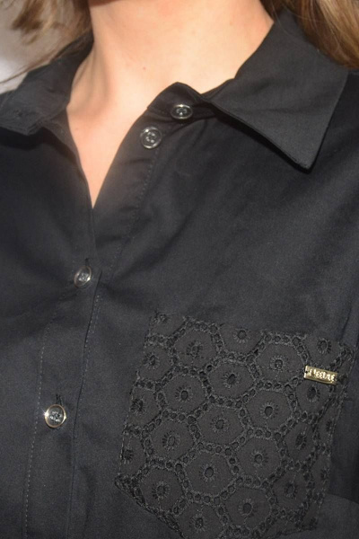 Демисезонная блуза из кружевного текстиля с накладным карманом Needle 449/1 - фото 3