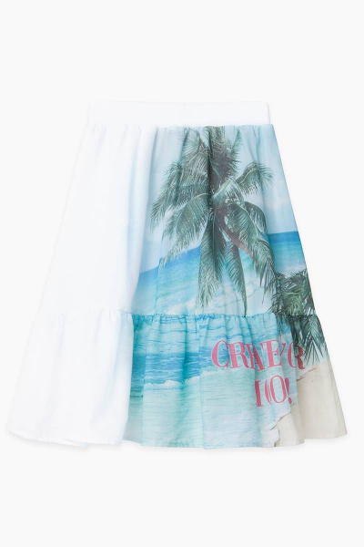Юбка летняя из хлопка с мультиколор принтом Bell Bimbo 211125 белый - фото 3