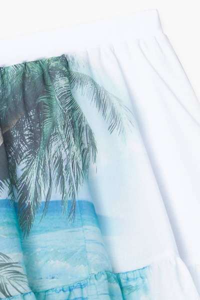 Юбка летняя из хлопка с мультиколор принтом Bell Bimbo 211125 белый - фото 2