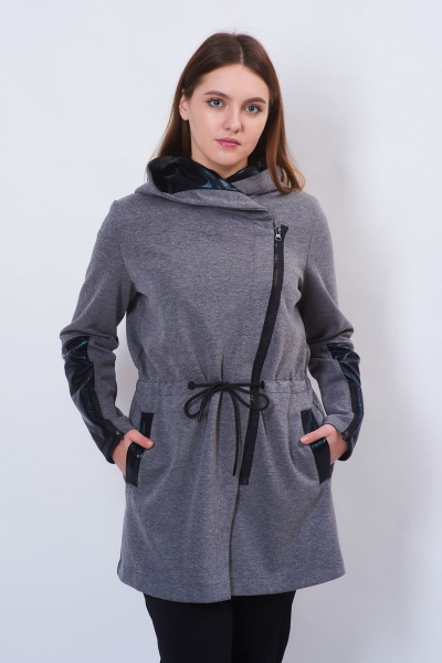 Брюки, джемпер, жакет FORMAT 11409 т.серый меланж/ черный - фото 5