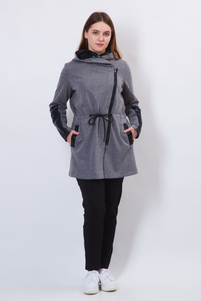 Брюки, джемпер, жакет FORMAT 11409 т.серый меланж/ черный - фото 1