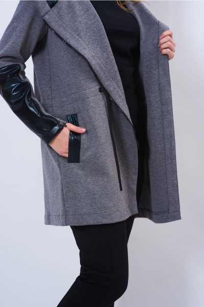 Брюки, джемпер, жакет FORMAT 11409 т.серый меланж/ черный - фото 3