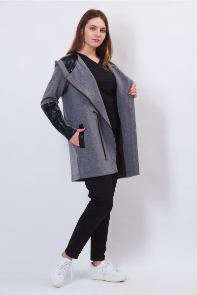 Брюки, джемпер, жакет FORMAT 11409 т.серый меланж/ черный - фото 2