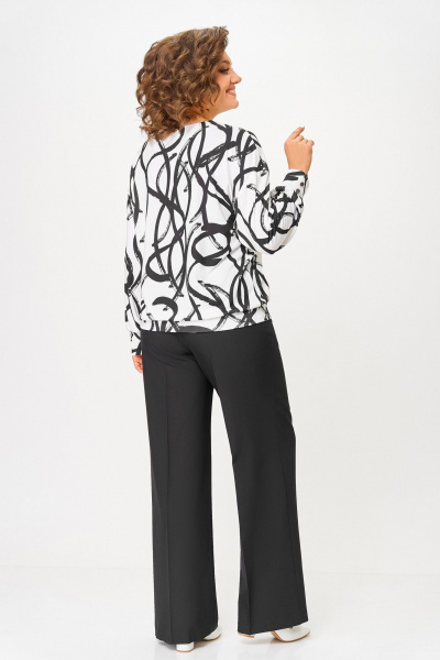 Джемпер Swallow 865 молочный/черный_принт - фото 8