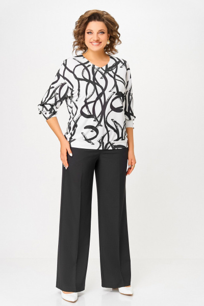 Джемпер Swallow 865 молочный/черный_принт - фото 4