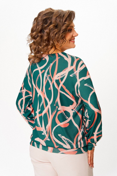 Джемпер Swallow 865.1 темно-изумрудный/принт - фото 9