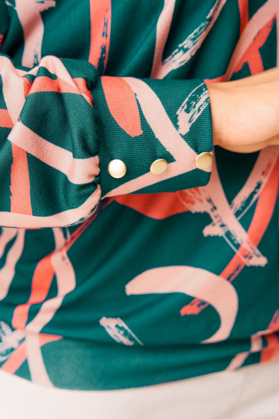 Джемпер Swallow 865.1 темно-изумрудный/принт - фото 8