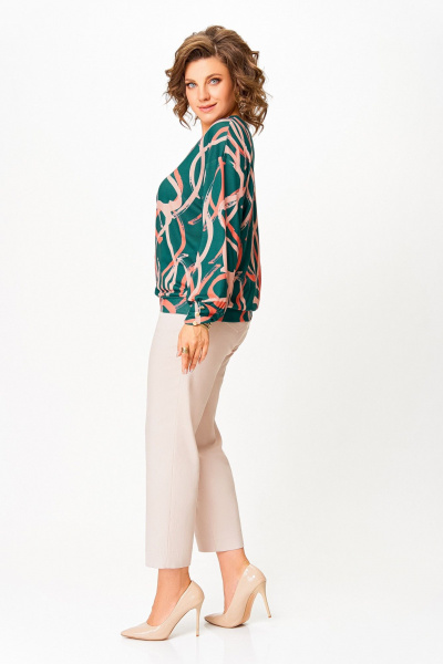 Джемпер Swallow 865.1 темно-изумрудный/принт - фото 4