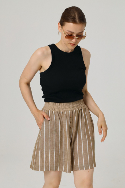 Шорты ALIN 4005 бежевый_в_полоску - фото 3