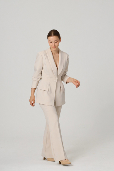 Брюки, жакет ALIN 6001 кремово-белый - фото 4