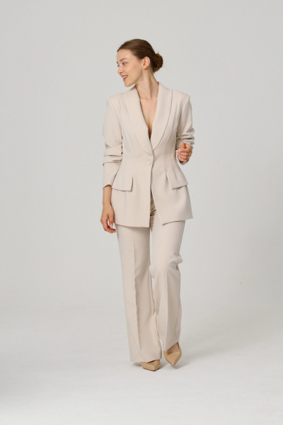 Брюки, жакет ALIN 6001 кремово-белый - фото 1