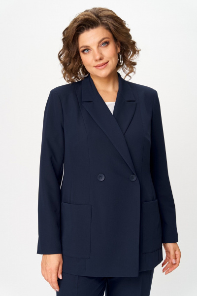 Брюки, жакет ANASTASIA MAK 1141-А темно-синий - фото 10