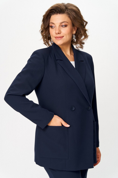 Брюки, жакет ANASTASIA MAK 1141-А темно-синий - фото 9