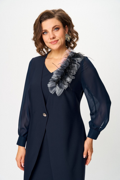 Платье ANASTASIA MAK 1274 темно-синий - фото 7