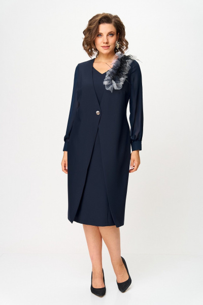 Платье ANASTASIA MAK 1274 темно-синий - фото 2