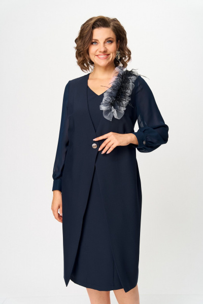 Платье ANASTASIA MAK 1274 темно-синий - фото 4