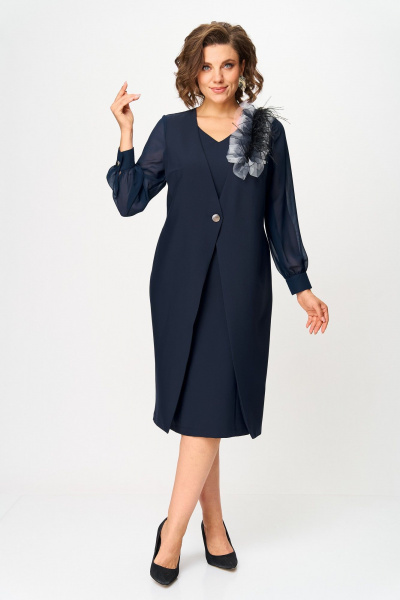 Платье ANASTASIA MAK 1274 темно-синий - фото 1