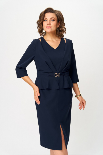 Платье ANASTASIA MAK 1275 синий - фото 6