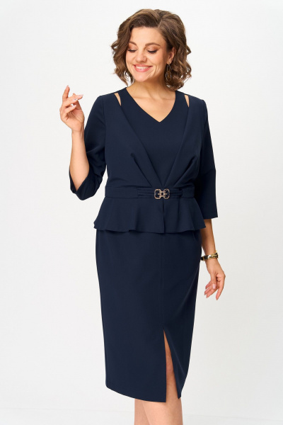 Платье ANASTASIA MAK 1275 синий - фото 5