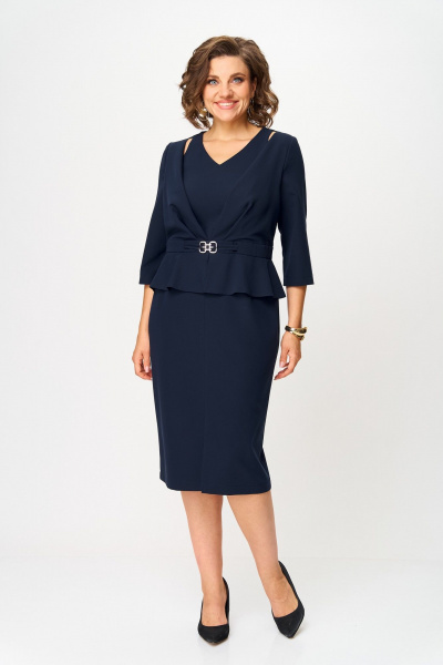 Платье ANASTASIA MAK 1275 синий - фото 2