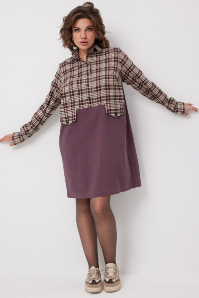 Платье BegiModa 1058 виноградная_клетка - фото 8