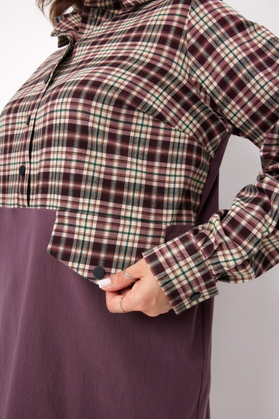 Платье BegiModa 1058 виноградная_клетка - фото 6