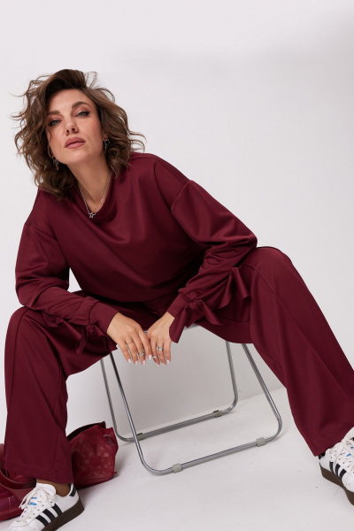 Брюки, свитшот BegiModa 3098 вишневый - фото 11