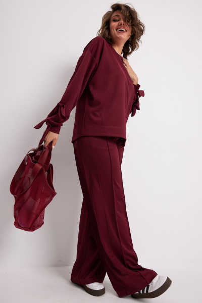 Брюки, свитшот BegiModa 3098 вишневый - фото 9
