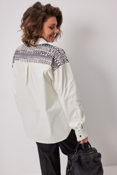 Блуза BegiModa 4136 сливочно-серый - фото 7