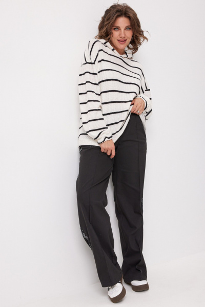 Худи BegiModa 4137 черно-белый - фото 6