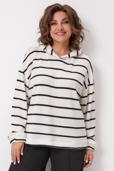 Худи BegiModa 4137 черно-белый - фото 2