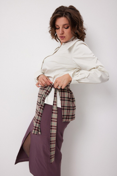 Юбка BegiModa 5016 виноградная_клетка - фото 6