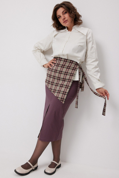 Юбка BegiModa 5016 виноградная_клетка - фото 3