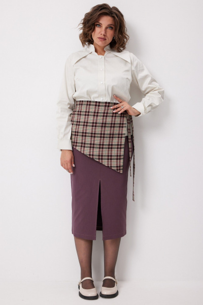 Юбка BegiModa 5016 виноградная_клетка - фото 1