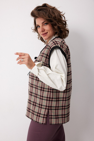 Жилет BegiModa 7019 виноградная_клетка - фото 3