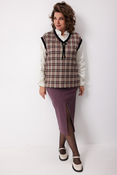 Жилет BegiModa 7019 виноградная_клетка - фото 6