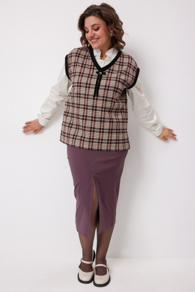 Жилет BegiModa 7019 виноградная_клетка - фото 5