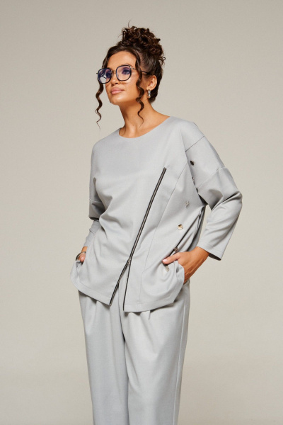 Блуза, брюки Beautiful&Free 6378 серый - фото 12