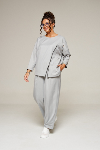 Блуза, брюки Beautiful&Free 6378 серый - фото 9