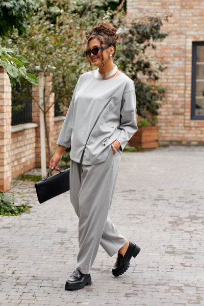 Блуза, брюки Beautiful&Free 6378 серый - фото 2