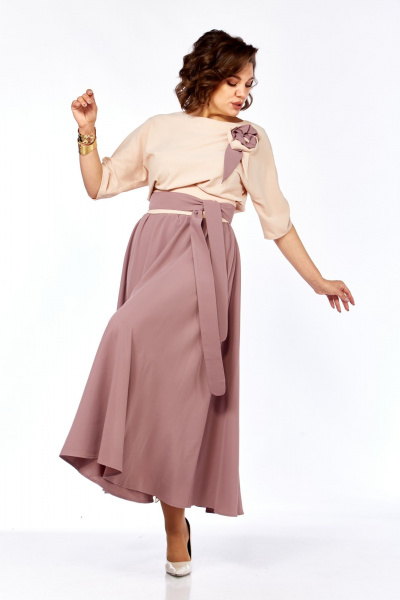 Платье Ольга Стиль С-912/1 бежевый - фото 7