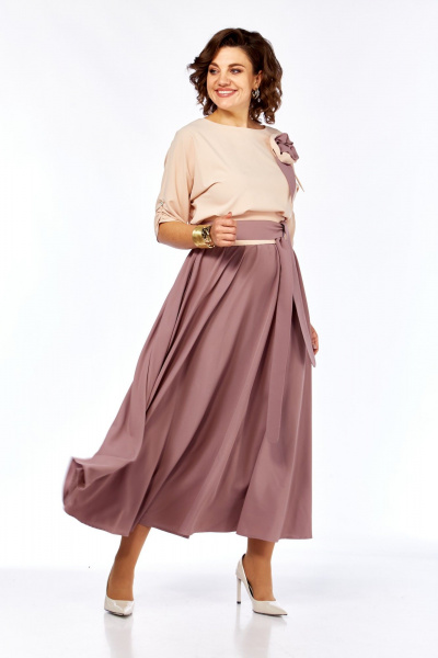 Платье Ольга Стиль С-912/1 бежевый - фото 6