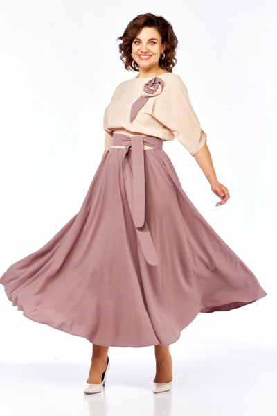 Платье Ольга Стиль С-912/1 бежевый - фото 5