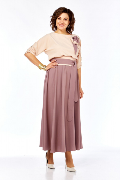 Платье Ольга Стиль С-912/1 бежевый - фото 4