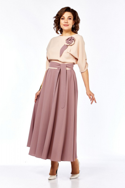 Платье Ольга Стиль С-912/1 бежевый - фото 3