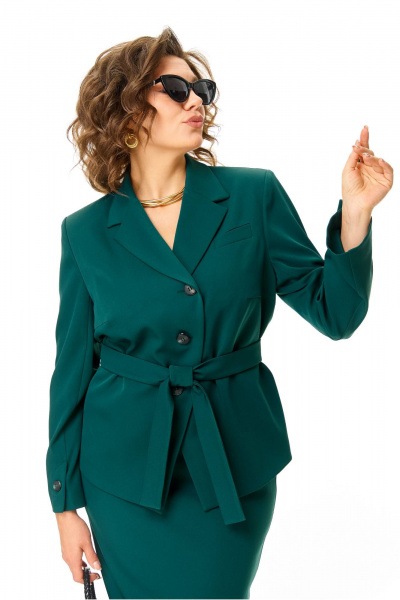 Жакет, юбка Karina deLux M-1373 изумрудный - фото 6