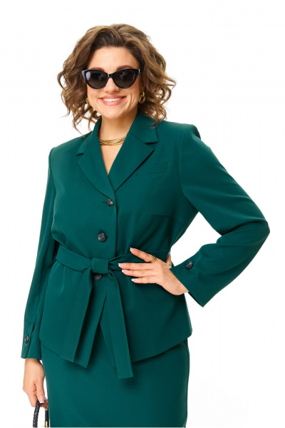 Жакет, юбка Karina deLux M-1373 изумрудный - фото 4