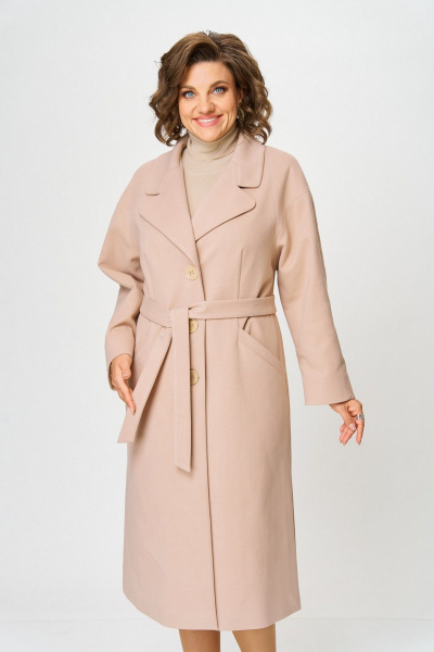 Пальто Koketka i K 1298-1 бежевый - фото 9