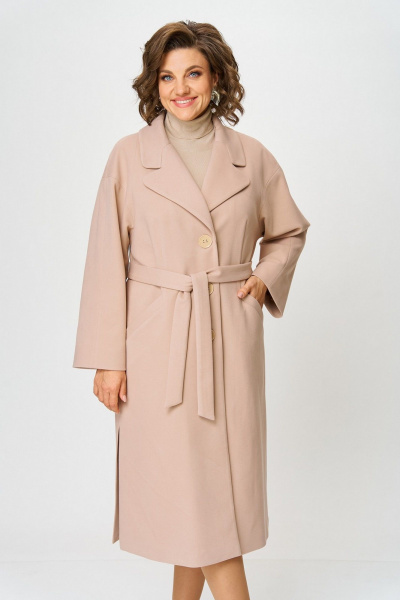 Пальто Koketka i K 1298-1 бежевый - фото 8